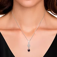 Limited Quantities! Womens Dyed Cultured Freshwater Pearl Sterling Silver 18 / Inch Pendant Necklace