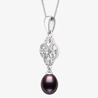 Limited Quantities! Womens Dyed Cultured Freshwater Pearl Sterling Silver 18 / Inch Pendant Necklace