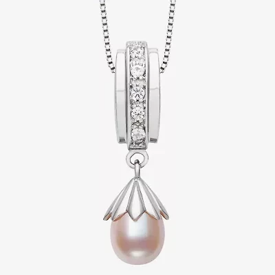 Limited Quantities! Womens Pink Cultured Freshwater Pearl Sterling Silver 18 Inch Pendant Necklace