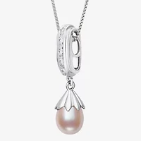 Limited Quantities! Womens Pink Cultured Freshwater Pearl Sterling Silver 18 Inch Pendant Necklace