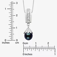 Limited Quantities! Womens Dyed Cultured Freshwater Pearl Sterling Silver 18 / Inch Pendant Necklace