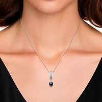 Limited Quantities! Womens Dyed Cultured Freshwater Pearl Sterling Silver 18 / Inch Pendant Necklace