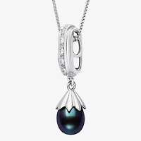 Limited Quantities! Womens Dyed Cultured Freshwater Pearl Sterling Silver 18 / Inch Pendant Necklace