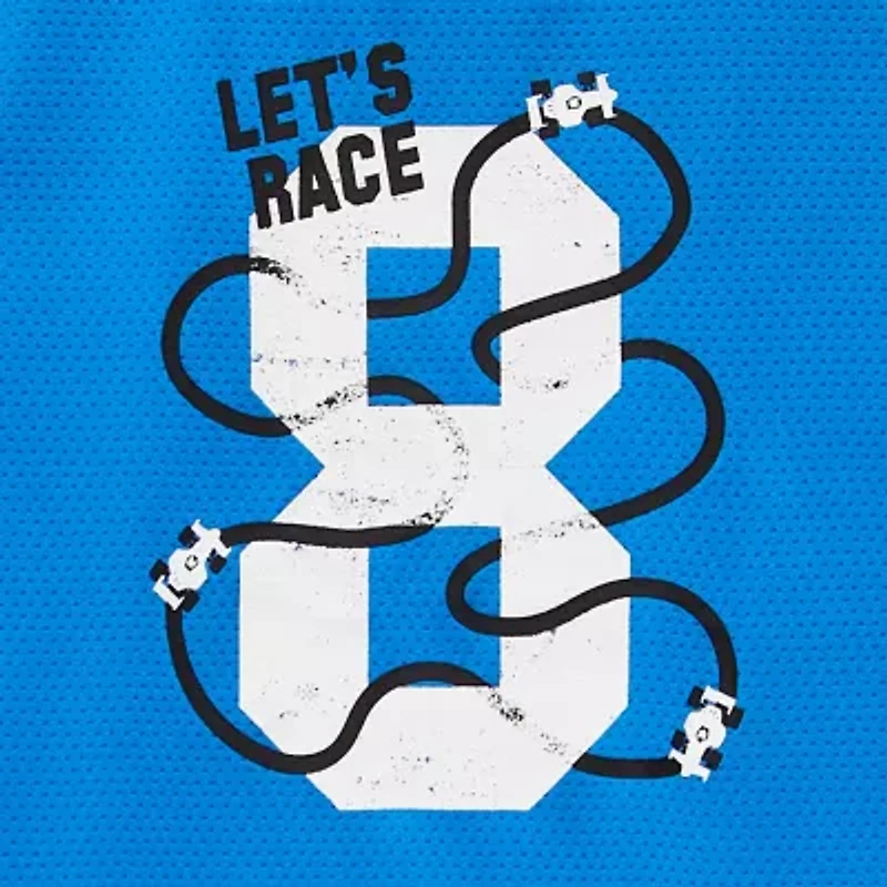 Okie Dokie Active Mesh Toddler & Little Boys Round Neck Short Sleeve Relaxed Fit Graphic T-Shirt