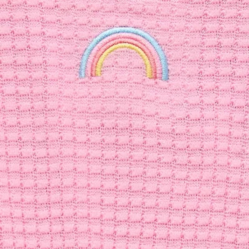 Okie Dokie Waffle Toddler & Little Girls Round Neck Long Sleeve T-Shirt