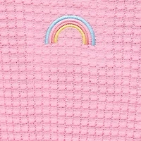 Okie Dokie Waffle Toddler & Little Girls Round Neck Long Sleeve T-Shirt