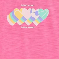 Okie Dokie Active Toddler & Little Girls Round Neck Short Sleeve Regular Fit Graphic T-Shirt