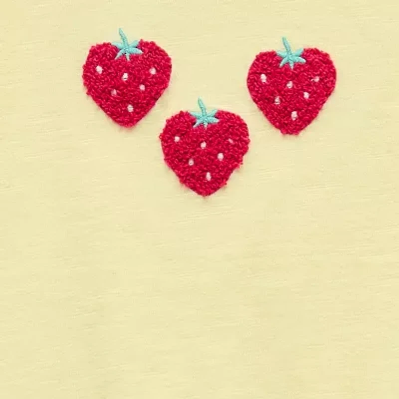 Okie Dokie Girls Crew Neck Puff Sleeve Graphic T-Shirt