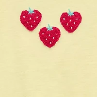 Okie Dokie Girls Crew Neck Puff Sleeve Graphic T-Shirt