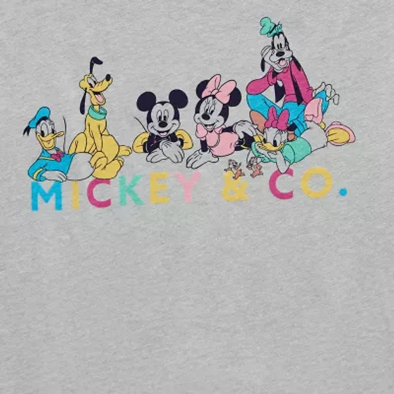 Girls Crew Neck Short Sleeve Mickey Mouse Graphic T-Shirt