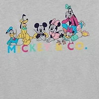 Girls Crew Neck Short Sleeve Mickey Mouse Graphic T-Shirt