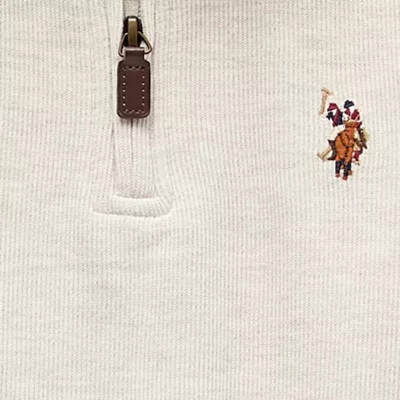 U.S. Polo Assn. Little & Big Kid Boys Mock Neck Long Sleeve Casual Quarter-Zip Pullover