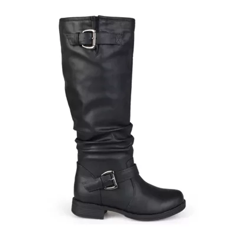 Journee Collection Womens Stormy Buckle-Accented Riding Boots