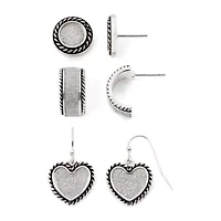 Mixit Womens Hypoallergenic 3 Pair Earring Set