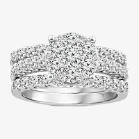 Round 2 CT.T.W. Natural Diamond Side Stone Bridal Set in 10K or 14K Gold