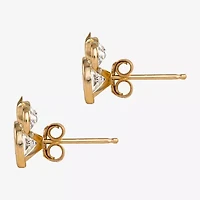 Cubic Zirconia 14K Gold 8.7mm Minnie Mouse Stud Earrings