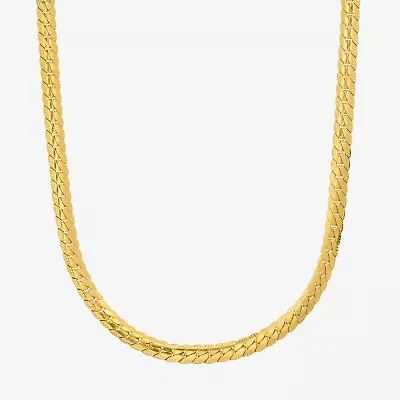 Steeltime Mens 18K Gold Over Stainless Steel Hypoallergenic 24 Inch Curb Chain Necklace