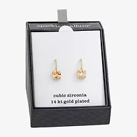 Sparkle Allure Womens Champagne Cubic Zirconia 14K Gold Over Brass Drop Earrings