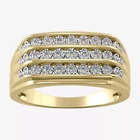 Mens 1/2 CT. T.W. Natural White Diamond 10K Gold Wedding Band
