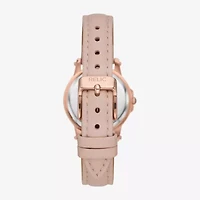 Relic By Fossil Womens Pink Leather Strap Watch Zr34647