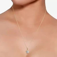 Diamond Blossom Womens 1/4 CT. T.W. Natural White Diamond 10K Gold Round 18 Inch Pendant Necklace
