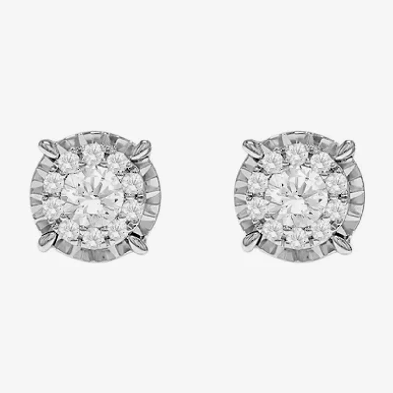 (I / SI2) 1 CT. T.W. Lab Grown White Diamond 10K Gold 7.8mm Stud Earrings
