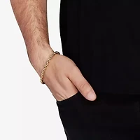 Mens 10K Gold 9 Inch Hollow Chain Bracelet