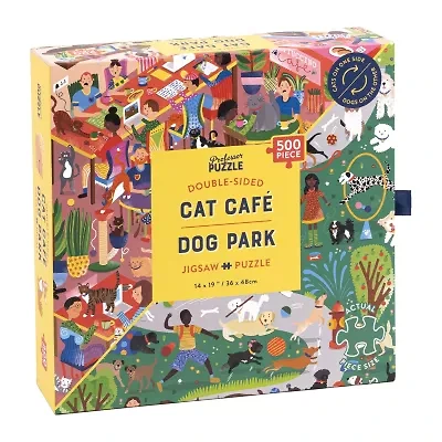 Professor Puzzle Cat Cafe & Dog Park Double-Sided  500 Pcs 500-pc. Puzzle