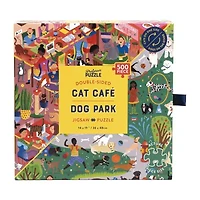Professor Puzzle Cat Cafe & Dog Park Double-Sided  500 Pcs 500-pc. Puzzle