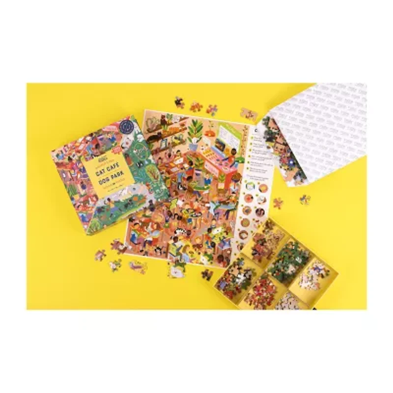 Professor Puzzle Cat Cafe & Dog Park Double-Sided  500 Pcs 500-pc. Puzzle