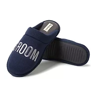 Dearfoams Mens Memory Foam Slip-On Slippers