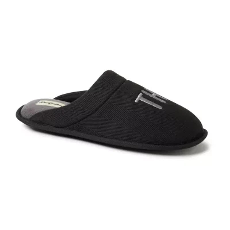 Dearfoams Mens Memory Foam Slip-On Slippers