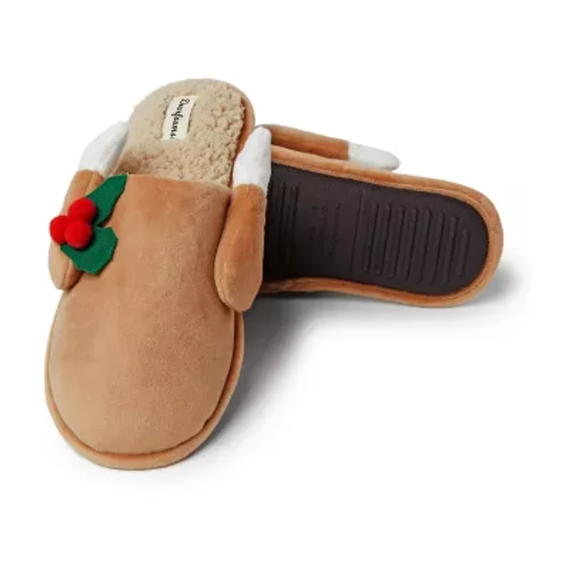Dearfoams Mens Memory Foam Slip-On Slippers