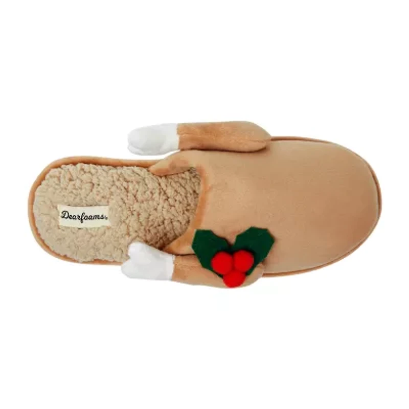 Dearfoams Mens Memory Foam Slip-On Slippers