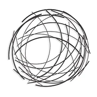 Cheungs Denine Black Abstract Round Metal Wall Art