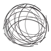 Cheungs Denine Black Abstract Round Metal Wall Art