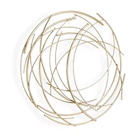 Cheungs Gold Abstract Round Metal Wall Art