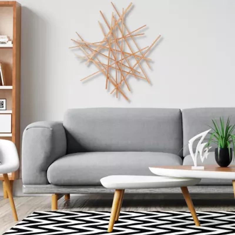 Cheungs Avalon Rose Gold Abstract Metal Wall Art