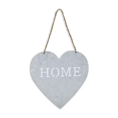 Cheungs Heart Shaped Hanging "Home" Vintage Metal Wall Art
