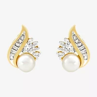 Cultured Freshwater Pearl Earrings 14K Over Sterling