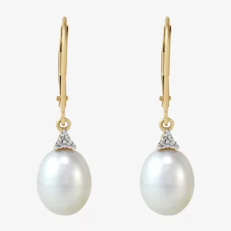 Certified Sofia™ Cultured Freshwater Pearl 14K Yellow Gold Earrings
