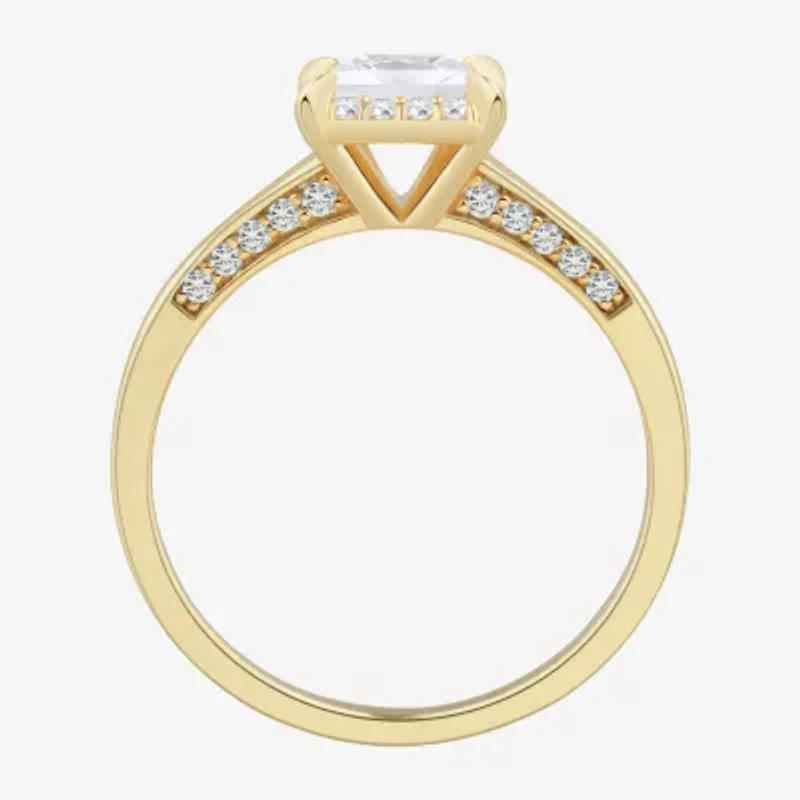 (H-I / Si1-Si2) Womens 1 CT. T.W. Lab Grown White Diamond 10K Gold Halo Engagement Ring