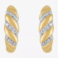 Womens 1/5 CT. Natural White Diamond 14K Gold Over Silver Sterling Silver 17.8mm Hoop Earrings