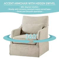 Martha Stewart London Swivel Upholstered Armchair