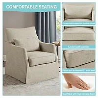 Martha Stewart London Swivel Upholstered Armchair