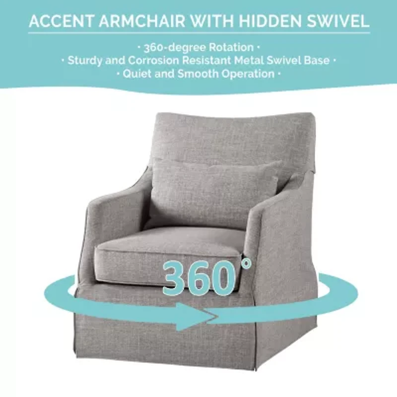 Martha Stewart London Swivel Upholstered Armchair