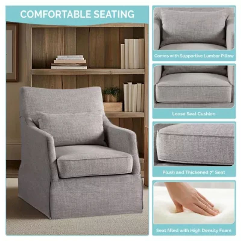 Martha Stewart London Swivel Upholstered Armchair