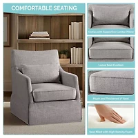 Martha Stewart London Swivel Upholstered Armchair