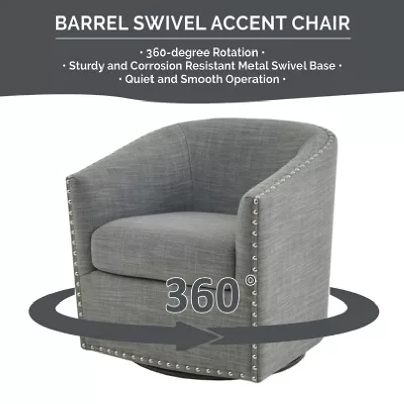 Madison Park Memo Living Room Collection Swivel Upholstered Armchair