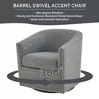 Madison Park Memo Living Room Collection Swivel Upholstered Armchair